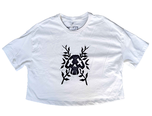 Skull and Vine off-white cropped T-Shirt size M