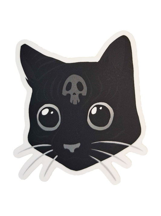 Skull Kitty Vinyl Matte Sticker