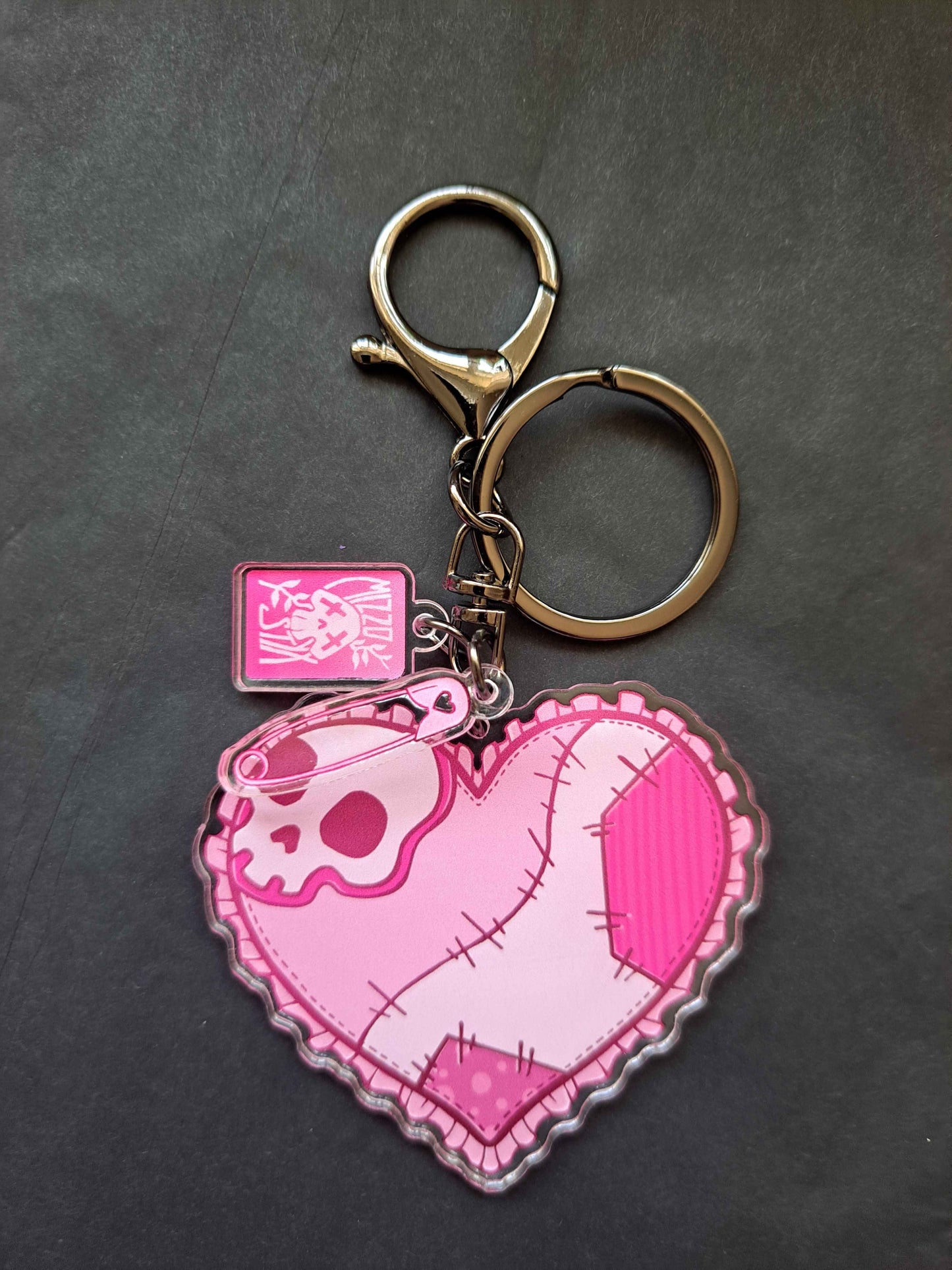 Stitched Up Heart Recycled Acrylic Keychain